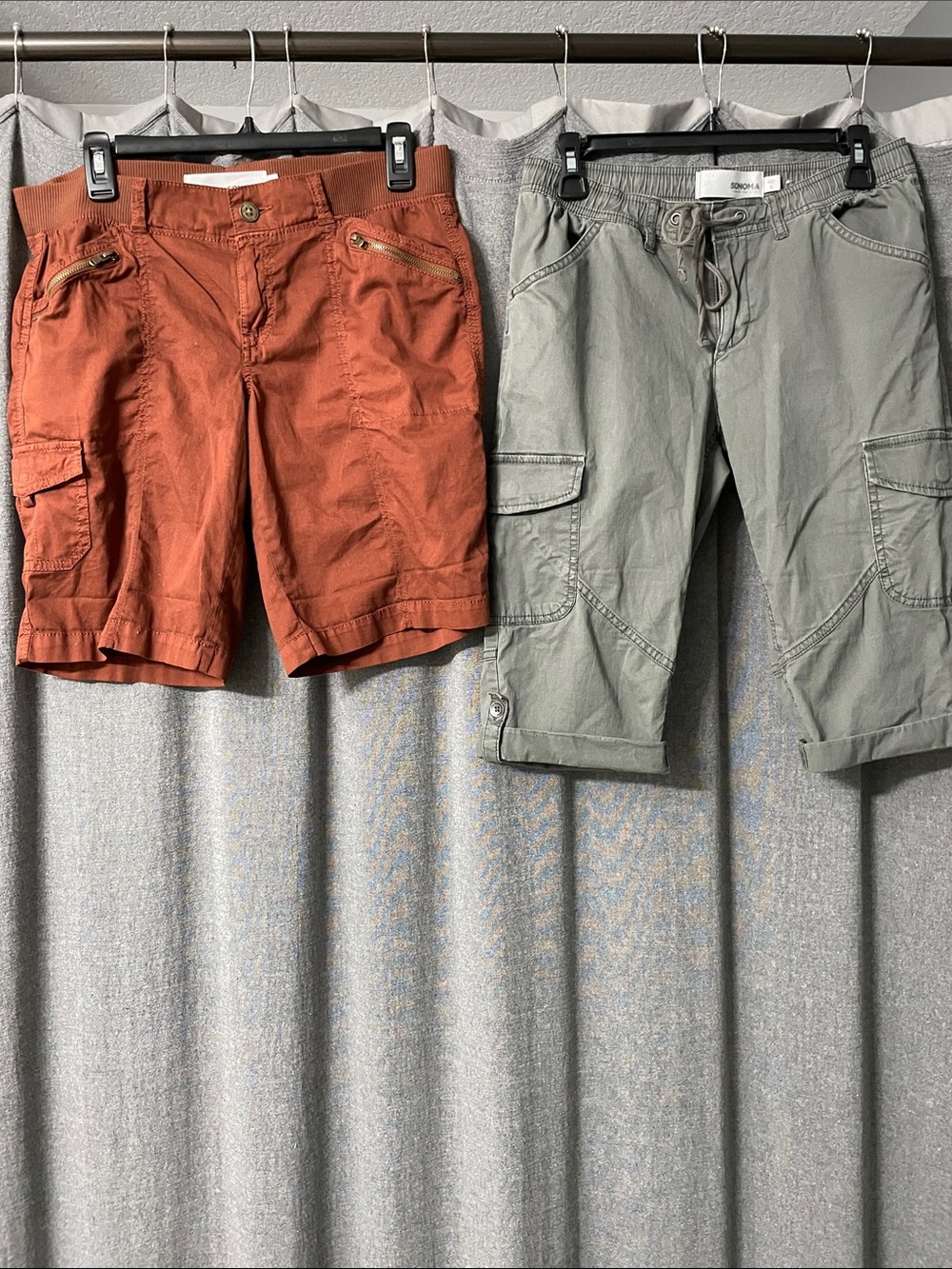 Sonoma Women's Rust and Sage Cargo Bermudas